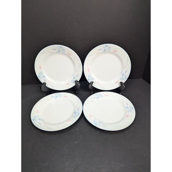 Fresh Flowers by Excel Iris Set of 4 Porcelain Floral 7 Inch Salad Plates - Picture 2 of 11